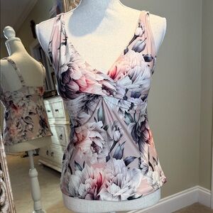 Alex Marie Pink and Purple Floral Swim Top